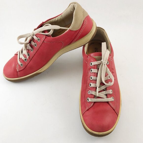 ECCO Chase II Red Leather Sneakers 39 EU/8-8.5 US - Picture 2 of 12